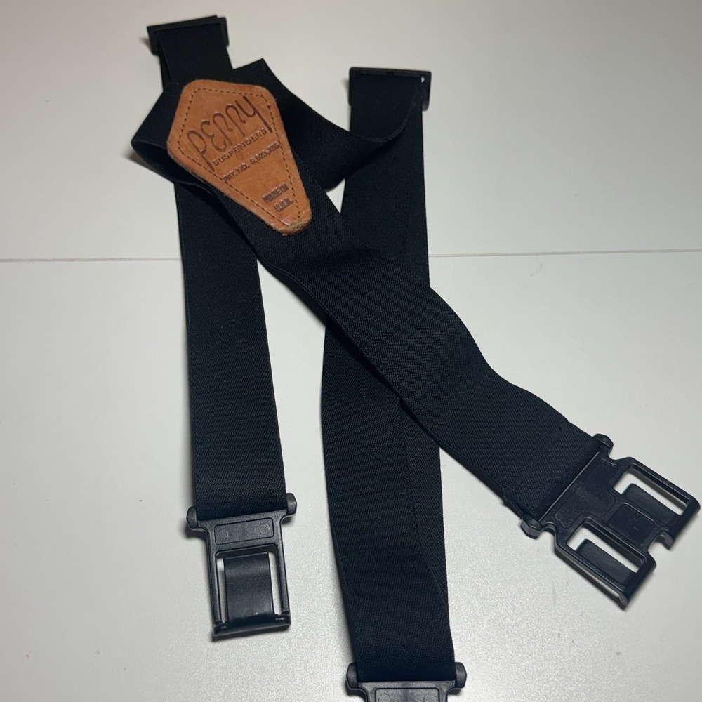 Perry Suspenders Mens Belt Clip Black